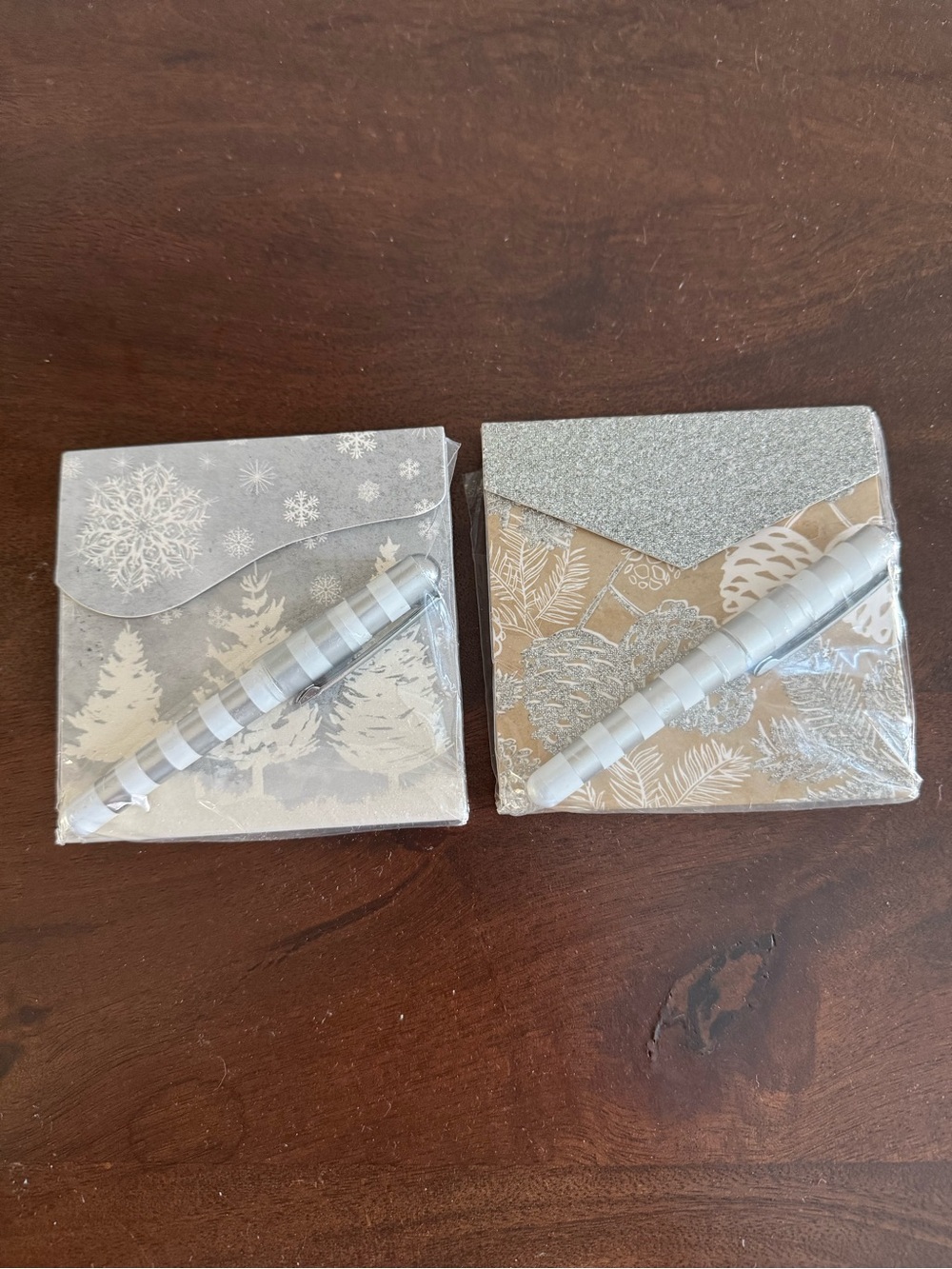 Lady Jayne Silver Holiday Note Card Sets with Pens - set of 2 NWT